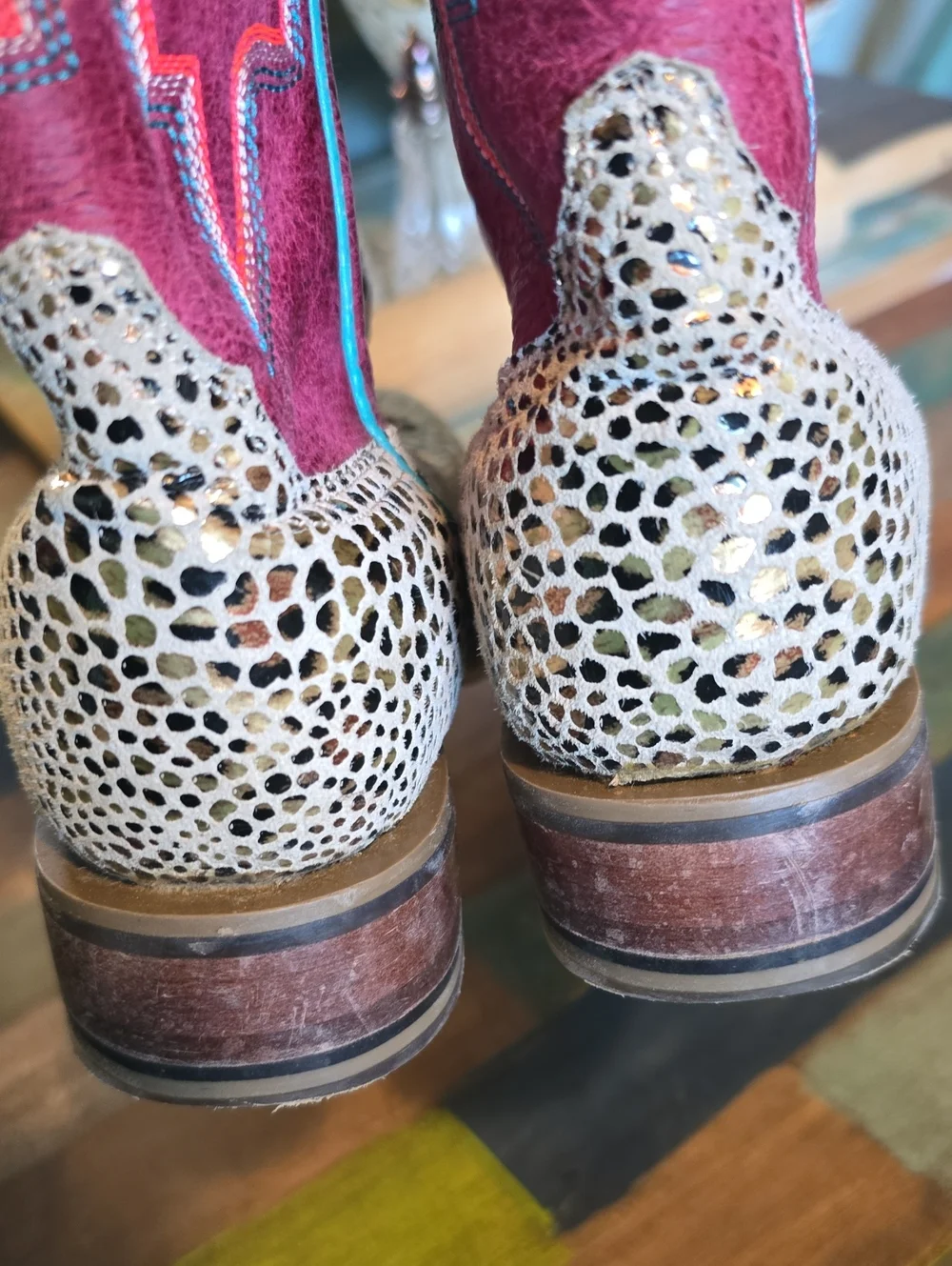 Leopard Print and Magenta Western Cowboy Boots